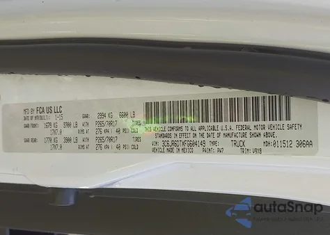 2015 Ram 1500 Tradesman from USA, damaged, VIN 3C6JR6DTXFG604149
